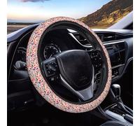 Steering Wheel Cover Retro Pink Blue Flower For Mpv 38Cm | Car Steering Wheel Cover Scratch Prevention Minimalist Steering Wheel Protection Cover for All Season Motorhome Travel