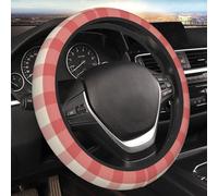 Steering Wheel Cover, Retro Pink Gingham Print Car Steering Wheel Cover Women Men, Car Accessories for Cars SUV Trucks, Elastic Anti Slip Odorless, Universal 15 inch