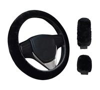 Steering Wheel Cover Set, 3Pcs Universal 36-38cm Anti-slip Furry Car Steering Wheel Covers, Soft Warm Non-Slip Steering Wheel Protection Cover for Men Women