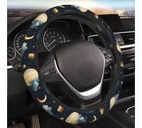 Steering Wheel Cover, Starry Sky Hot Air Balloons Print Car Steering Wheel Cover Women Men, Car Accessories for Cars SUV Trucks, Elastic Anti Slip Odorless, Universal 15 inch
