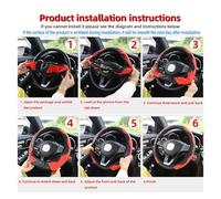 Steering Wheel Cover Suitable For 14.5-15 Inches PU Carbon Fiber Leather Car Steering Wheel Cover Without Inner Ring Car Wheel Cover Protector(Beige)