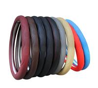 Steering Wheel Cover Universal 38cm15" Diameter PU Leather Steering Wheel Covers Anti-slip Skidproof Durable Steering Wheel Cover Car Steering Wheel Cover(Balck with blue)