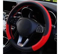 Steering Wheel Cover Universal Steering Cover 38cm Steering Wheel Cover PU Leather Anti Slip Steer Wheel Protector Breathable Fiber Braid(Red 1 Piece)