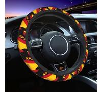 Steering Wheel Cover Vintage Spain Spanish Flag Steering Wheel Protector Universal Universal Protector Durable Protective Cover For Truck Suv Most Cars 38CM