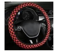 Steering Wheel Cover Wheel Steering Protector Checkerboard Auto Car Steering Wheel Cover Plaid Universal 37-38cm Steering Wheel Protector(Red and black)