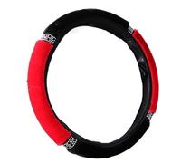 Steering Wheel Cover Winter Super Soft Plush Creative Stitching Car Steering Wheel Cover Universal Warm Faux Fur Auto Handlebar On The Steering-Wheel(B-Red)