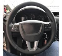 Steering Wheel Covers Anti-Slip Car Accessories Leather Steering Wheel Cover For Seat For Leon For Alhambra For Toledo 2011 2010 2012(Red Line)