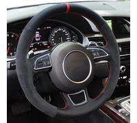 Steering Wheel Covers Anti-Slip Car Steering Wheel Braid Cover Car Accessories For Audi A1 A3 A4 2015-2016 For A7 2012-2018 For S7 2013-2018 For RS7 2014-2015 (Color : Black thread)
