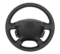 Steering Wheel Covers Anti-Slip Car Steering Wheel Cover DIY Hand-stitched Black Genuine Leather For CR-V CRV 2002 2003 2004 2005 2006(Yellow Thread)