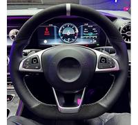 Steering Wheel Covers Anti-Slip Car Steering Wheel Cover Hand Sewing Anti-Slip Black Suede Leather Car Accessories For Mercedes For Benz W176 A180 A200 B180 B200(Orange Thread)