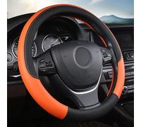 Steering Wheel Covers Anti-Slip Car Steering Wheel Cover Leather 38CM Universal Auto Steering Wheel Covers Cases Protect 15Inch For VW For Golf 4 For MK4 For Gti(Orange4)