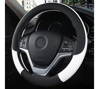 Steering Wheel Covers Anti-Slip Car Steering Wheel Cover Leather 38CM Universal Auto Steering Wheel Covers Cases Protect 15Inch For VW For Golf 4 For MK4 For Gti(White6)