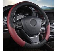 Steering Wheel Covers Anti-Slip Car Steering Wheel Cover Leather 38CM Universal Auto Steering Wheel Covers Cases Protect 15Inch For VW For Golf 4 For MK4 For Gti(Wine red3)