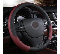 Steering Wheel Covers Anti-Slip Car Steering Wheel Cover leather braid on the steering wheel for VW for ATLAS for VILORAN for Golf 7 Auto Interior Accessories(Wine red5)