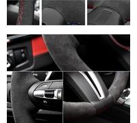 Steering Wheel Covers Anti-Slip Car Steering Wheel Cover Suede Leather Braid For Mercedes For Benz W176 W246 W205 C117 C218 X218 W213 X253 C253 W166 C292(White Thread)
