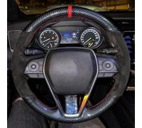 Steering Wheel Covers Anti-Slip Car Steering Wheel Cover Wrap Suede Leather Steering Wheel Braid For Toyota For Avalon For Camry For Crown For RAV4 For Corolla(White Thread)