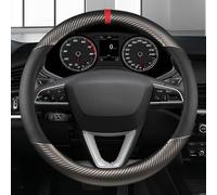 Steering Wheel Covers Anti-Slip Carbon Car Steering Wheel Cover For Seat For Leon 5F Mk3 2013-2021 For Ibiza 6J For Tarraco For Arona For Ateca For Alhambra(GREY O SHAPE)