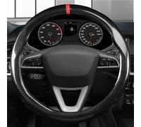 Steering Wheel Covers Anti-Slip Carbon Fiber Leather Car Steering Wheel Covers For SEAT For Ibiza For Exeo For Ateca For Altea For Turedo For Tarraco For Toledo(E O SHAPE)