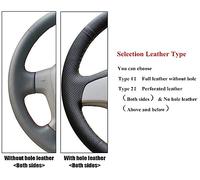 Steering Wheel Covers Anti-Slip DIY Artificial Leather Steering Wheel Cover Hand-Stitched Black Car Steering Wheel Cover for Seat for Ibiza 2004 2005 2006(Black thread)