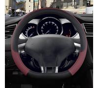 Steering Wheel Covers Anti-Slip For Citroen DS3 DS 3 Racing Cabrio Car Steering Wheel Cover PU Leather Non-slip Auto Accessories(D shape Wine Red7)