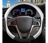 Steering Wheel Covers Anti-Slip For Hyundai i20 for Elite i20 I II III 2008~2022 Car Steering Wheel Cover Microfiber Leather + Carbon Fiber Auto Accessories(O shape Sliver)