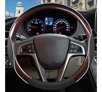 Steering Wheel Covers Anti-Slip For Hyundai i20 for Elite i20 I II III 2008~2022 Car Steering Wheel Cover Microfiber Leather + Carbon Fiber Auto Accessories(O shape Coffee)