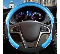 Steering Wheel Covers Anti-Slip For Hyundai i20 for Elite i20 I II III 2008~2022 Car Steering Wheel Cover Microfiber Leather + Carbon Fiber Auto Accessories(O shape Blue)