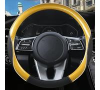 Steering Wheel Covers Anti-Slip For Kia for Seltos for Stonic for Stinger for Carens for Optima k5 for Forte for EV6 Car Steering Wheel Cover Carbon Fiber(O shape Yellow)