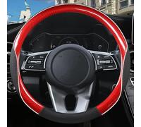 Steering Wheel Covers Anti-Slip For Kia for Seltos for Stonic for Stinger for Carens for Optima k5 for Forte for EV6 Car Steering Wheel Cover Carbon Fiber(O shape Red)