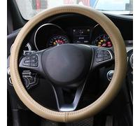 Steering Wheel Covers Anti-Slip Genuine leather car steering wheel cover wavy lines design universal silica gel liner steering-wheel braid skin pattern(Beige7)