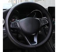 Steering Wheel Covers Anti-Slip Genuine leather car steering wheel cover wavy lines design universal silica gel liner steering-wheel braid skin pattern(Black1)