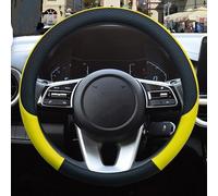 Steering Wheel Covers Anti-Slip Leather Car Steering Wheel Cover for Kia for Picanto for Morning for EuroStar for Eko for Naza for Suria Auto Accessories(Yellow4)