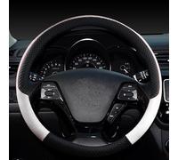 Steering Wheel Covers Anti-Slip Leather Car Steering Wheel Cover leather braid on the steering wheel for Kia for SELTOS for SUV 2015-2021 for KX3 Accessories(White7)
