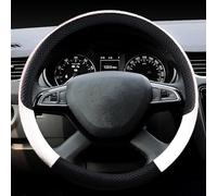Steering Wheel Covers Anti-Slip Leather Car Steering Wheel Cover steering wheel braid Anti-slip for Skoda for Rapid for Spaceback Auto interior Accessories(White6)