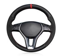 Steering Wheel Covers Anti-Slip Suede Steering Wheel Braid Cover For Mercedes For Benz A-Class 2013-2015 For B-Class E-Class 2011-2014 For CLA-Class 2013 2014(Orange Thread)
