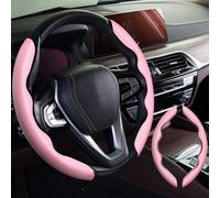 Steering Wheel Covers, Carbon Fiber Texture Steering Wheel Cover, Pink 2PCS