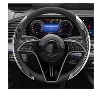 Steering Wheel Covers For 2/3PCS Carbon Fiber Silicone Car Steering Wheel Cover Auto 38cm Protective(A 2PCS Light Black)