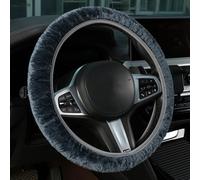 Steering Wheel Covers for Benz GLE W167, Car Plush Warm Winter Steering Wheel Protector, Full Wrap Elastic, Car Accessories,Grey