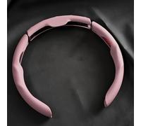 Steering Wheel Covers for Dodge RAM 1500 2022 2023 2024, Car Interior Accessories with 3-Second Snap-on Installation Anti-Slip PU Leather 3-Piece 37-39cm,Pink