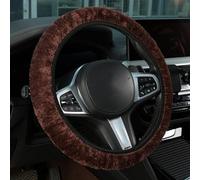 Steering Wheel Covers for Nissan Cima Cube Quest Xterra Murano X-TRAIL Armada Rogue Pulsar, Car Plush Warm Winter Steering Wheel Protector, Full Wrap Elastic, Car Accessories,Brown