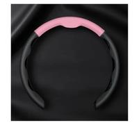 Steering Wheel Covers For Peugeot 208 2008 308 3008 408 4008 508 5008 107 206 301 Genuine Leather Car Steering Wheel Cover For Ultra-thin Breathable 38cm(Black Pink)