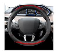 Steering Wheel Covers For Peugeot 208 2012~2018 For Peugeot 308 2014~2021 2008 2013~2018 Car Steering Wheel Cover Carbon Fibre Leather Auto Steering Wheel Cover(Red)