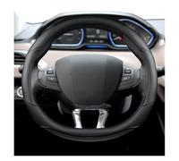 Steering Wheel Covers For Peugeot 208 2012~2018 For Peugeot 308 2014~2021 2008 2013~2018 Car Steering Wheel Cover Carbon Fibre Leather Auto Steering Wheel Cover(Black)