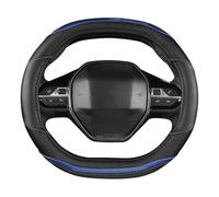 Steering Wheel Covers For Peugeot 3008 4008 5008 Car Steering Wheel Cover Carbon Fibre PU Leather Auto Accessories Interior Coche(Blue)