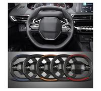 Steering Wheel Covers For Peugeot 3008 4008 5008 Car Steering Wheel Cover Carbon Fibre PU Leather Auto Accessories Interior Coche(Red)
