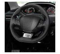 Steering Wheel Covers For Peugeot 308 307 2016-2019 Hand Stitched Black Stitch Car Steering Wheel Cover DIY Non-slip Leather Car Interior(Style1)