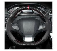 Steering Wheel Covers For Peugeot 308 307 2016-2019 Hand Stitched Black Stitch Car Steering Wheel Cover DIY Non-slip Leather Car Interior(Style2)