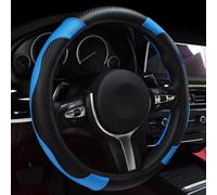 Steering Wheel Covers for Vauxhall Mokka 2012 2013 2014 2015 2016, Carbon Fibre Leather Elastic Steering Wheel Protector Anti-Slip Car Accessories,Blue