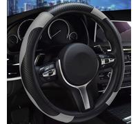 Steering Wheel Covers for Vauxhall Mokka 2012 2013 2014 2015 2016, Carbon Fibre Leather Elastic Steering Wheel Protector Anti-Slip Car Accessories,Grey
