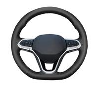 Steering Wheel Covers For VW For Teramont For Atlas 2021 2022 DIY Customized Car Steering Wheel Cover Black Leather Car Steering Wheel Cover(Style1)